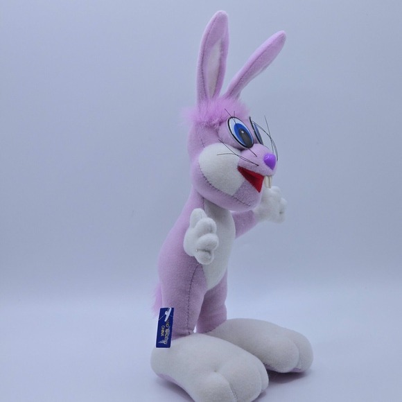 Vintage Posable Purple Bunny Plush Figure‎ with Whiskers Handmade Easter Décor - Picture 2 of 9